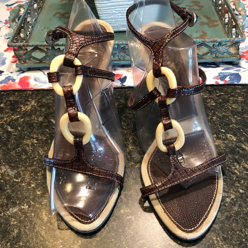 Colin Stuart Tstrap crocodile heels 9